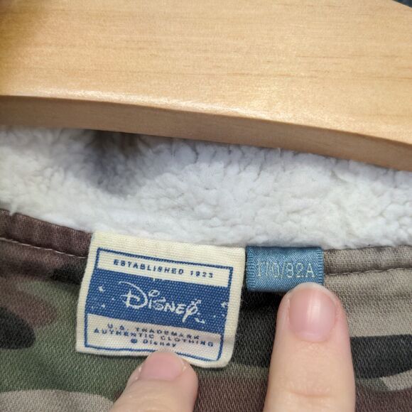 Disney Men's Full Zip Quilted Lined Hooded Jacket Camouflage M Mickey - Picture 9 of 13